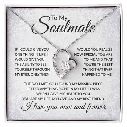 To My Soulmate - You Are My Missing Piece - Forever Love Necklace - Gift for Birthday, Valentine's Day, Christmas, or Anniversary