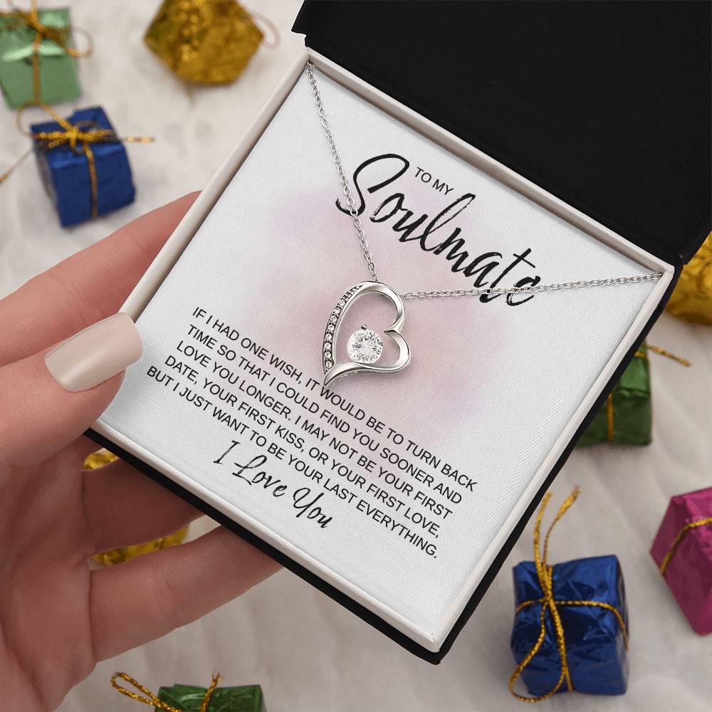 To My Soulmate - Love You Longer - Forever Love Necklace - Gift for Birthday, Valentine's Day, Christmas, or Anniversary