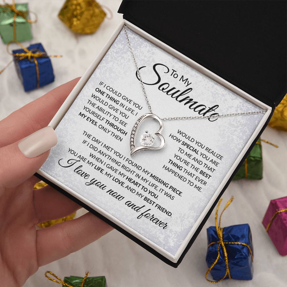 To My Soulmate - You Are My Missing Piece - Forever Love Necklace - Gift for Birthday, Valentine's Day, Christmas, or Anniversary