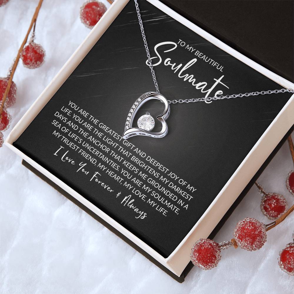 To My Soulmate - You Are the Deepest Joy - Forever Love Necklace - Gift for Birthday, Valentine's Day, Christmas, or Anniversary