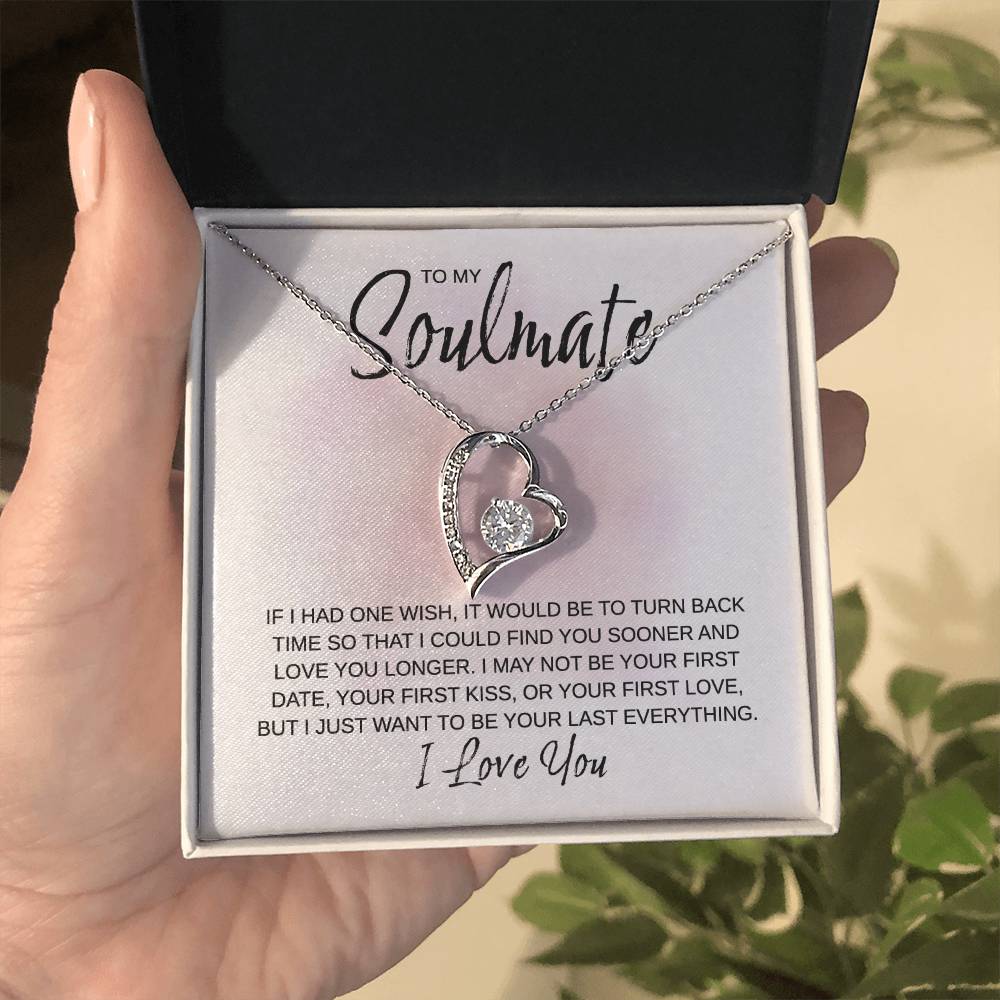 To My Soulmate - Love You Longer - Forever Love Necklace - Gift for Birthday, Valentine's Day, Christmas, or Anniversary