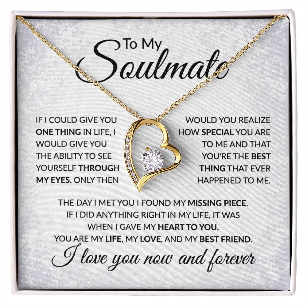 To My Soulmate - You Are My Missing Piece - Forever Love Necklace - Gift for Birthday, Valentine's Day, Christmas, or Anniversary