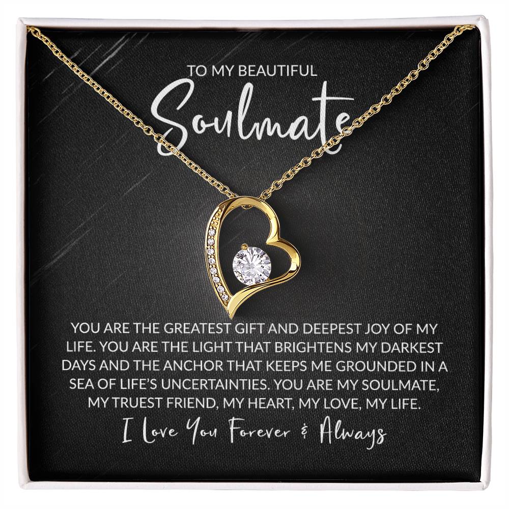 To My Soulmate - You Are the Deepest Joy - Forever Love Necklace - Gift for Birthday, Valentine's Day, Christmas, or Anniversary