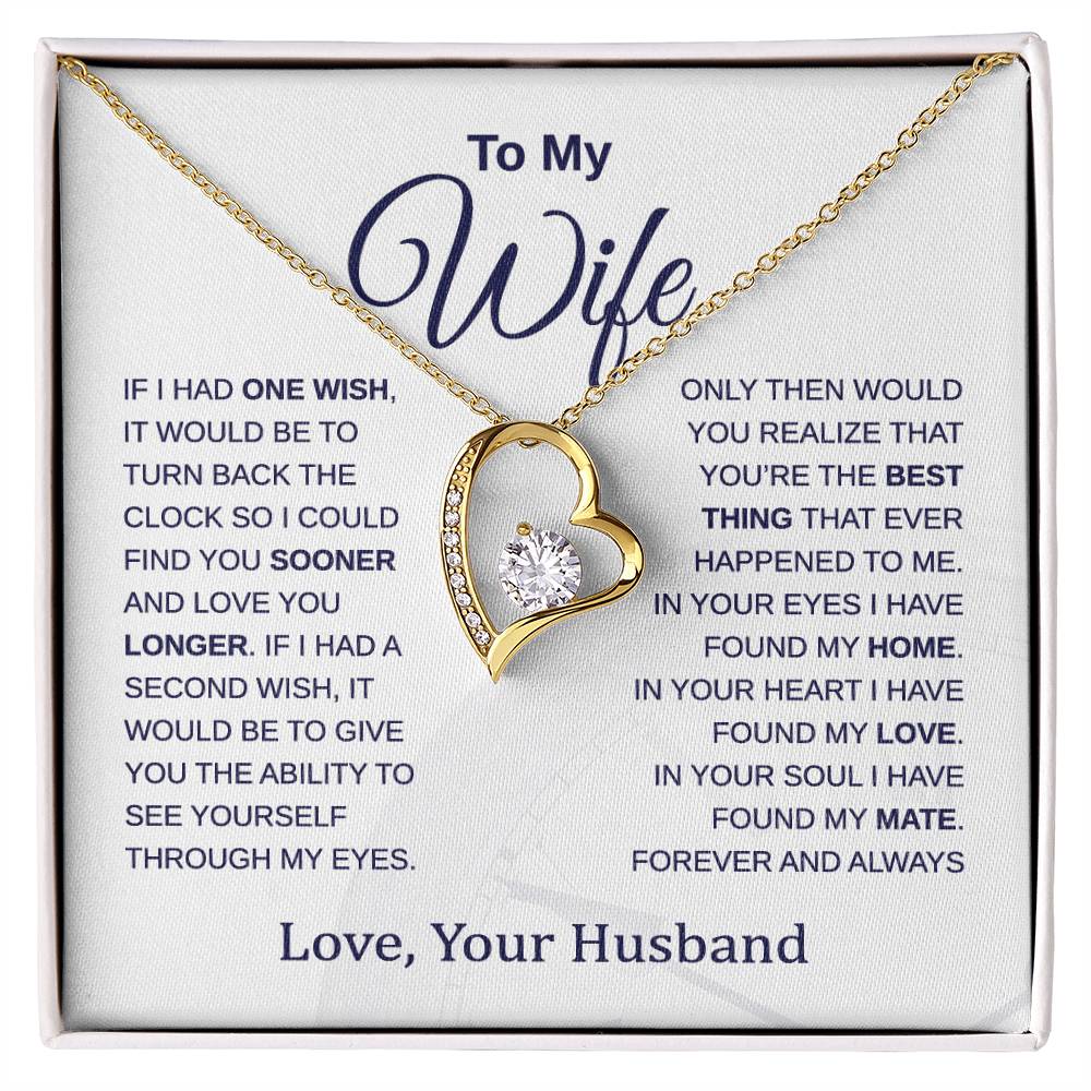 To My Wife - Turn Back the Clock - Forever Love Necklace - Gift for Birthday, Christmas, Anniversary