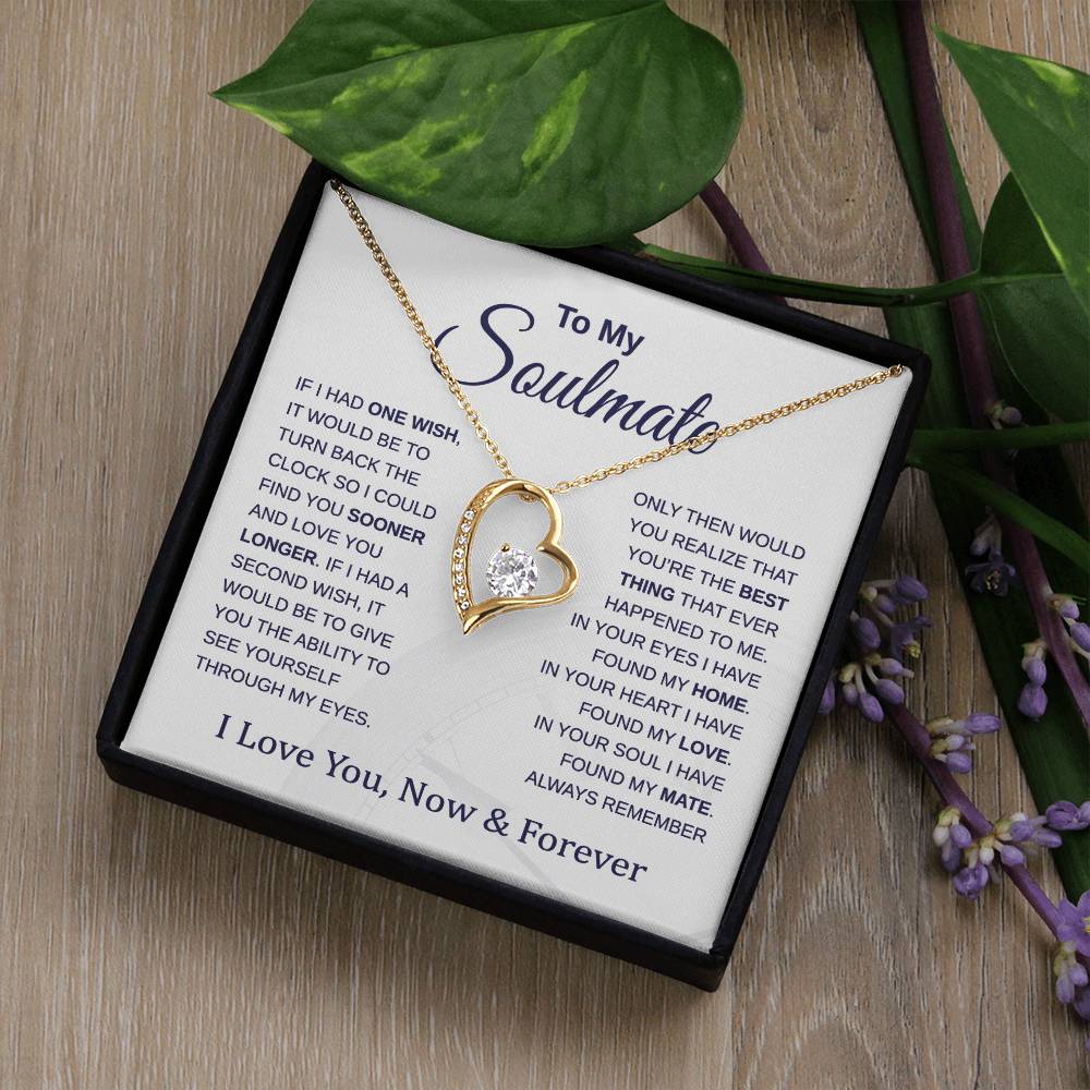 To My Soulmate - Turn Back the Clock - Forever Love Necklace - Gift for Birthday, Holiday, and Christmas