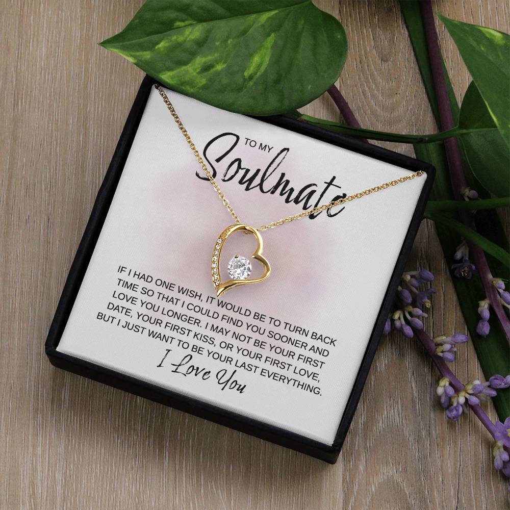 To My Soulmate - Love You Longer - Forever Love Necklace - Gift for Birthday, Valentine's Day, Christmas, or Anniversary