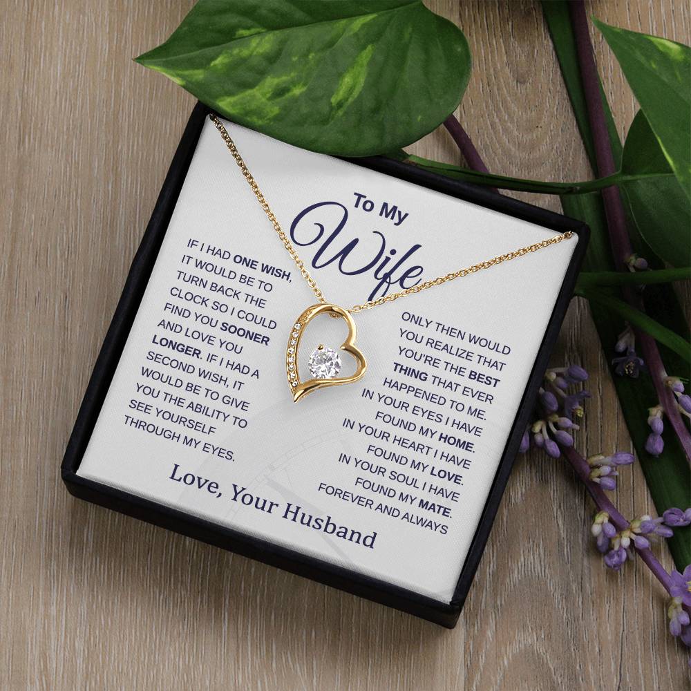 To My Wife - Turn Back the Clock - Forever Love Necklace - Gift for Birthday, Christmas, Anniversary