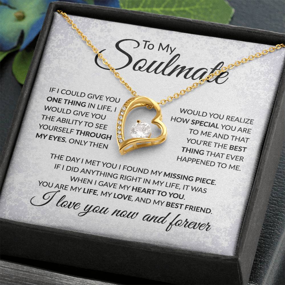 To My Soulmate - You Are My Missing Piece - Forever Love Necklace - Gift for Birthday, Valentine's Day, Christmas, or Anniversary