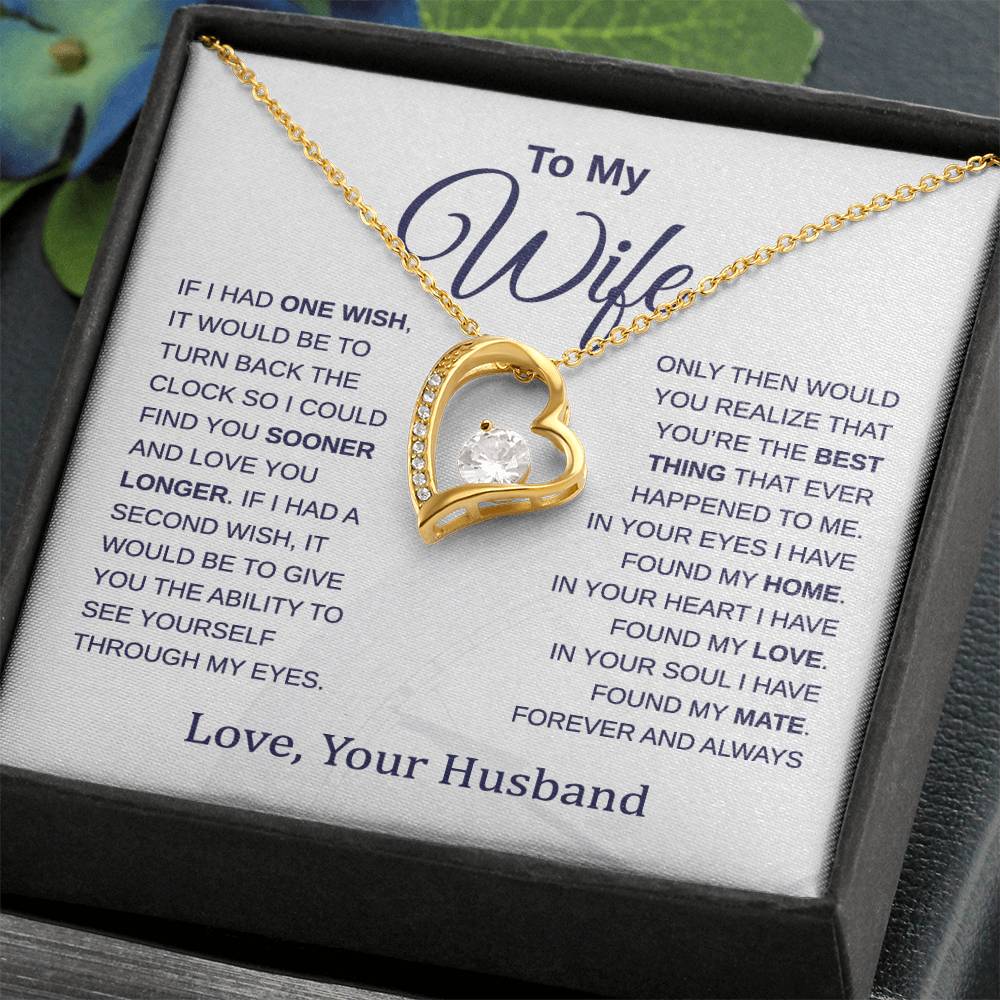 To My Wife - Turn Back the Clock - Forever Love Necklace - Gift for Birthday, Christmas, Anniversary