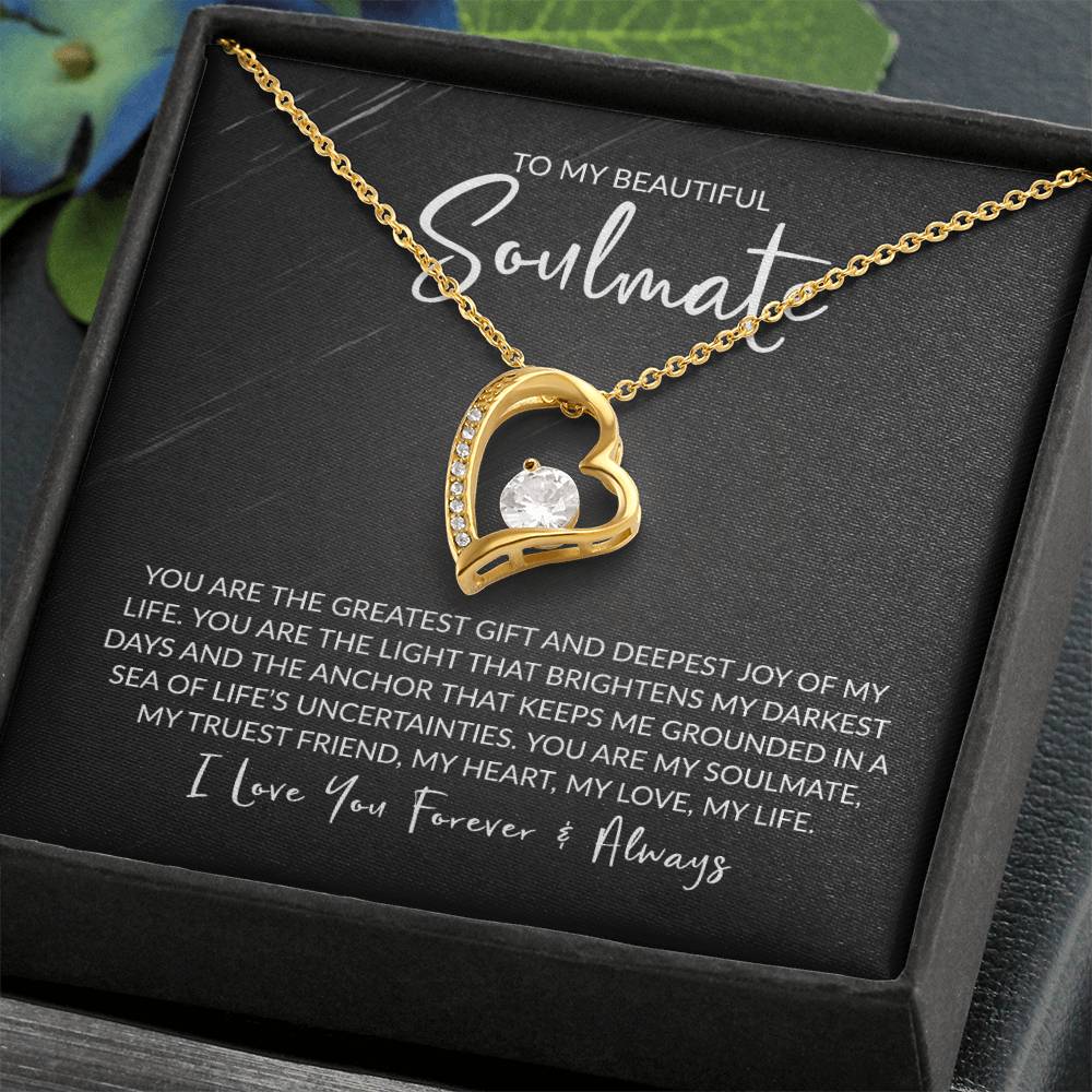 To My Soulmate - You Are the Deepest Joy - Forever Love Necklace - Gift for Birthday, Valentine's Day, Christmas, or Anniversary