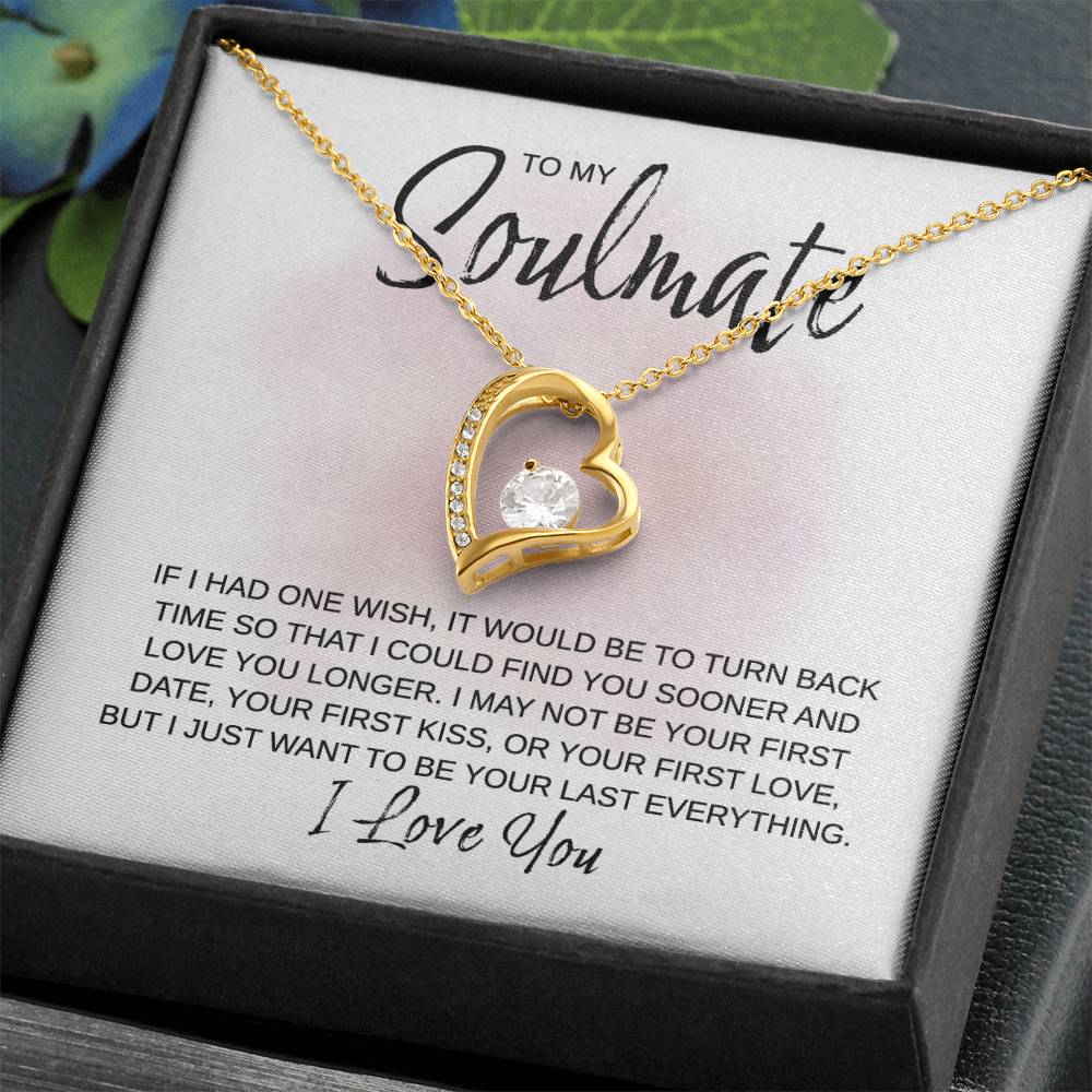 To My Soulmate - Love You Longer - Forever Love Necklace - Gift for Birthday, Valentine's Day, Christmas, or Anniversary