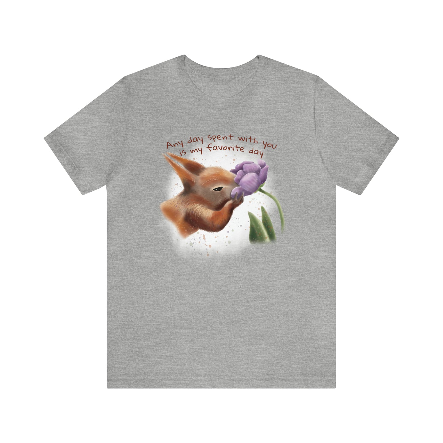 Squirrel and Tulip - Adult T-shirt