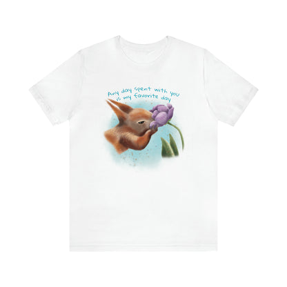 Squirrel and Tulip - Adult T-shirt