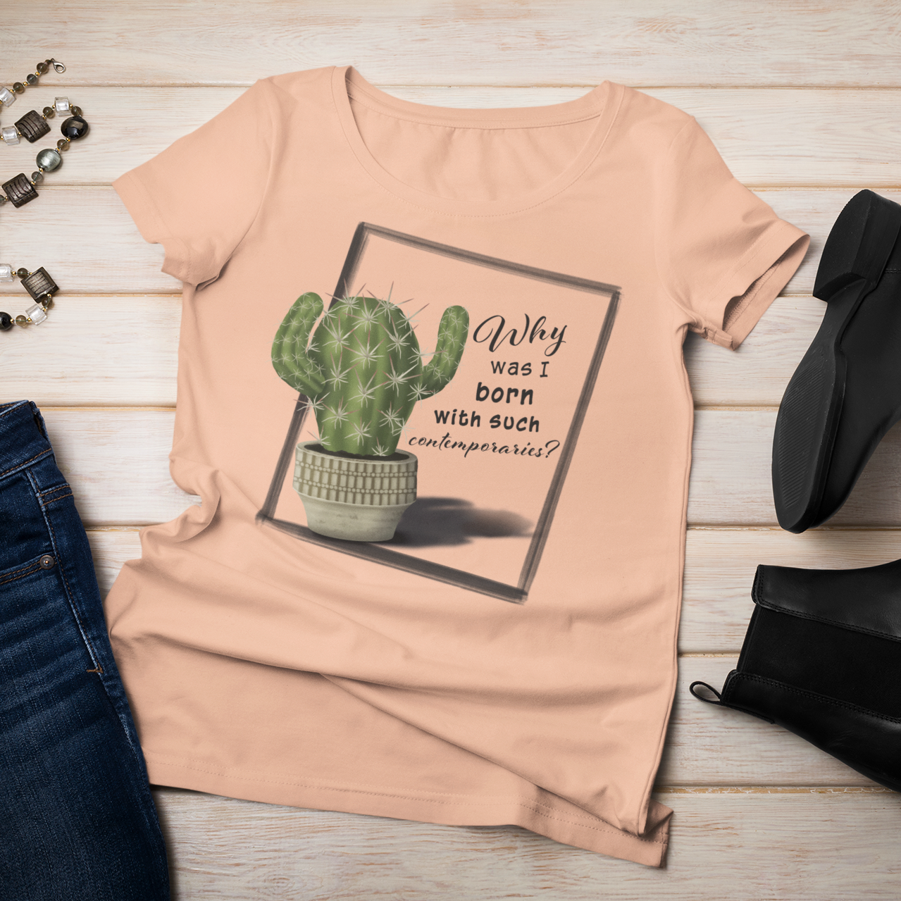 Why Was I Born With Such Contemporaries - Hedgehog Cactus T-shirt