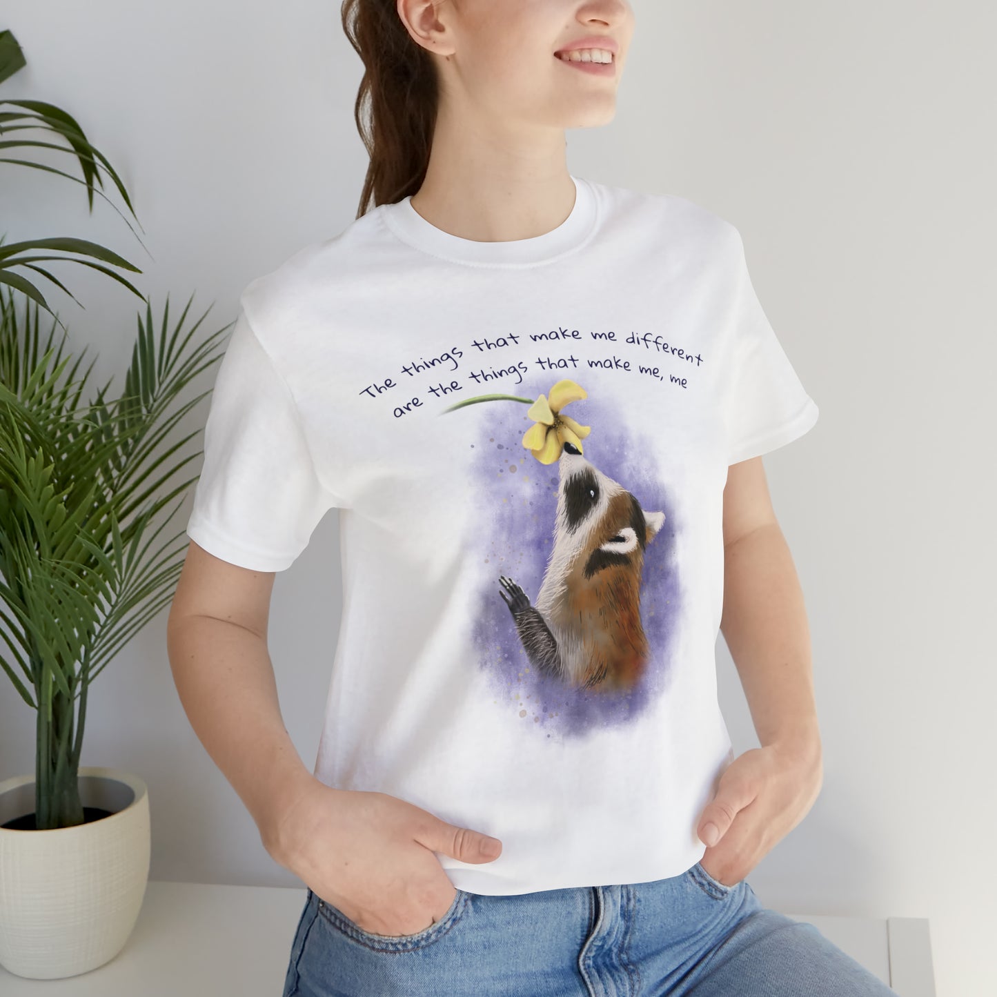 Raccoon and Wildflower - Adult T-shirt