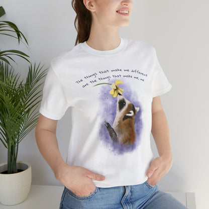 Raccoon and Wildflower - Adult T-shirt