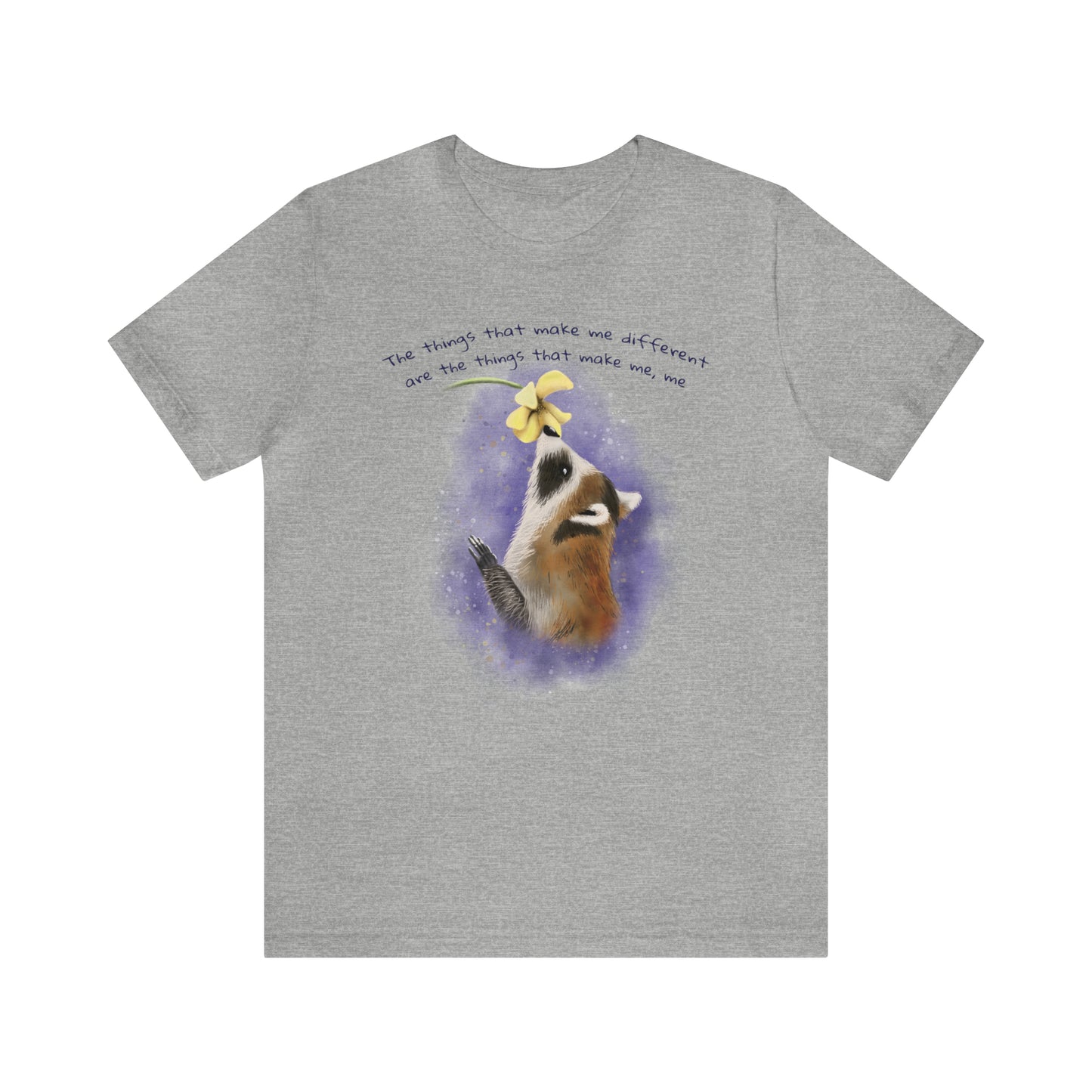 Raccoon and Wildflower - Adult T-shirt