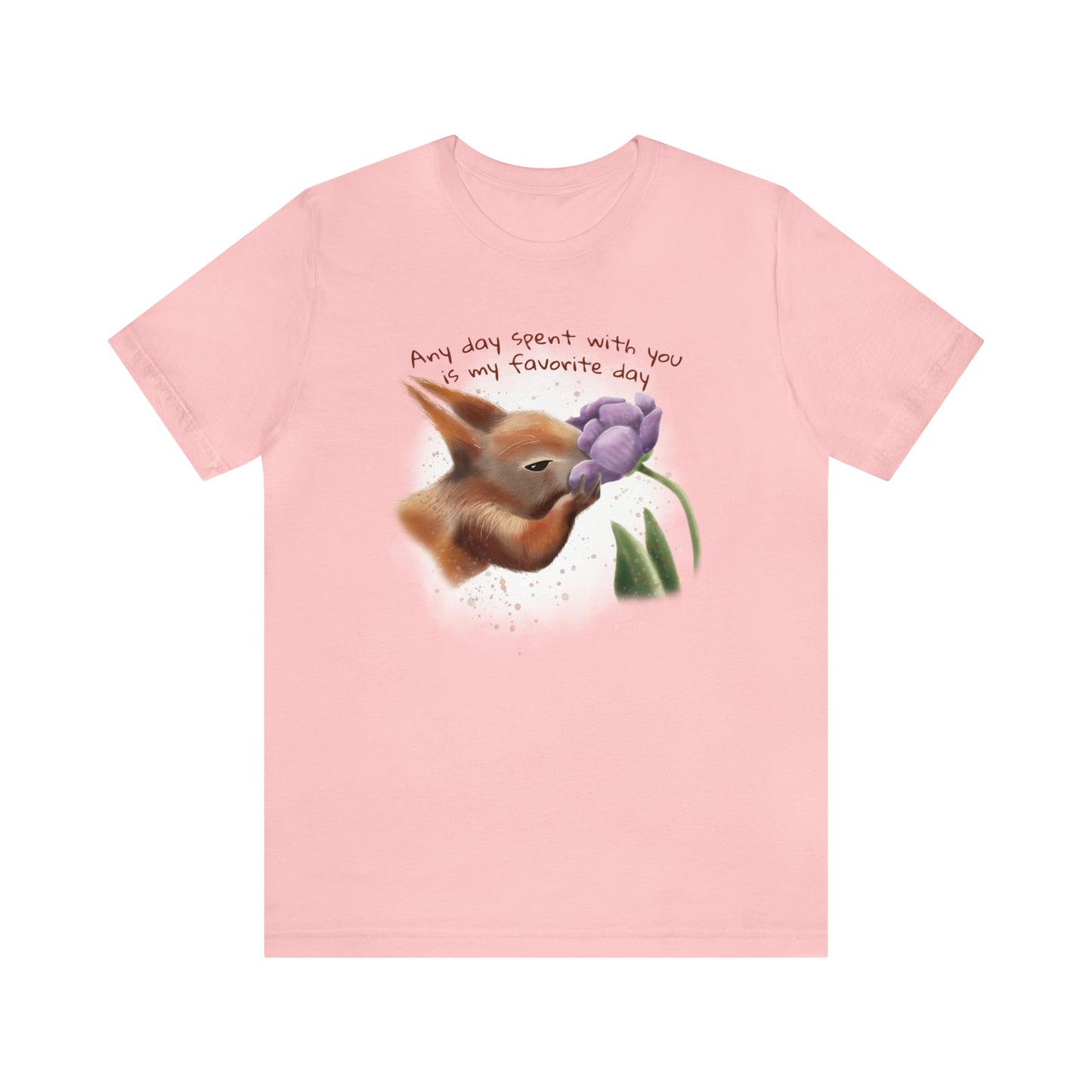 Squirrel and Tulip - Adult T-shirt